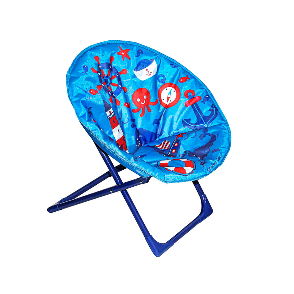 Silla de verano plegable circular celeste para niño | Children's Club