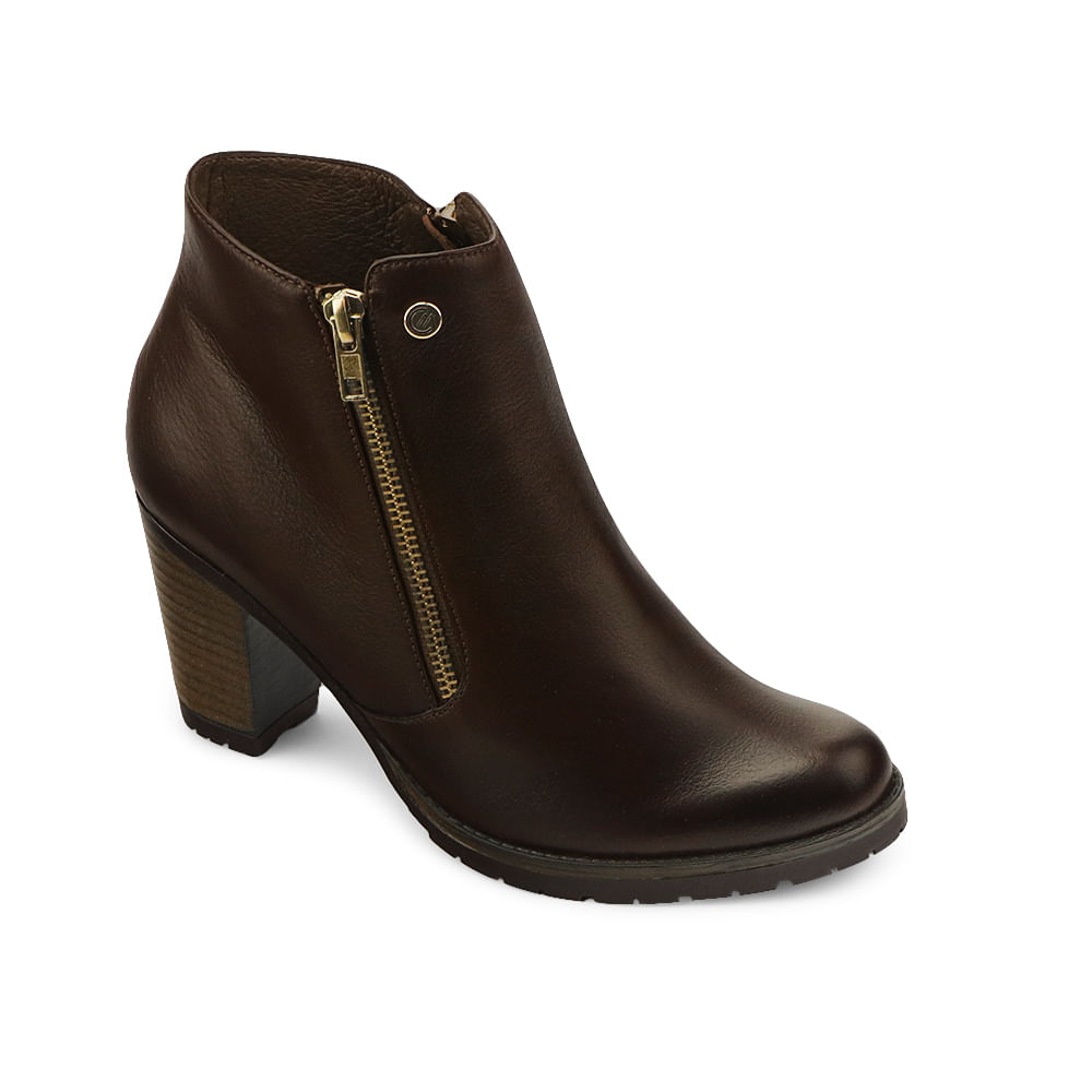Botin De Cuero Para Dama Color Canela - Calimod Store