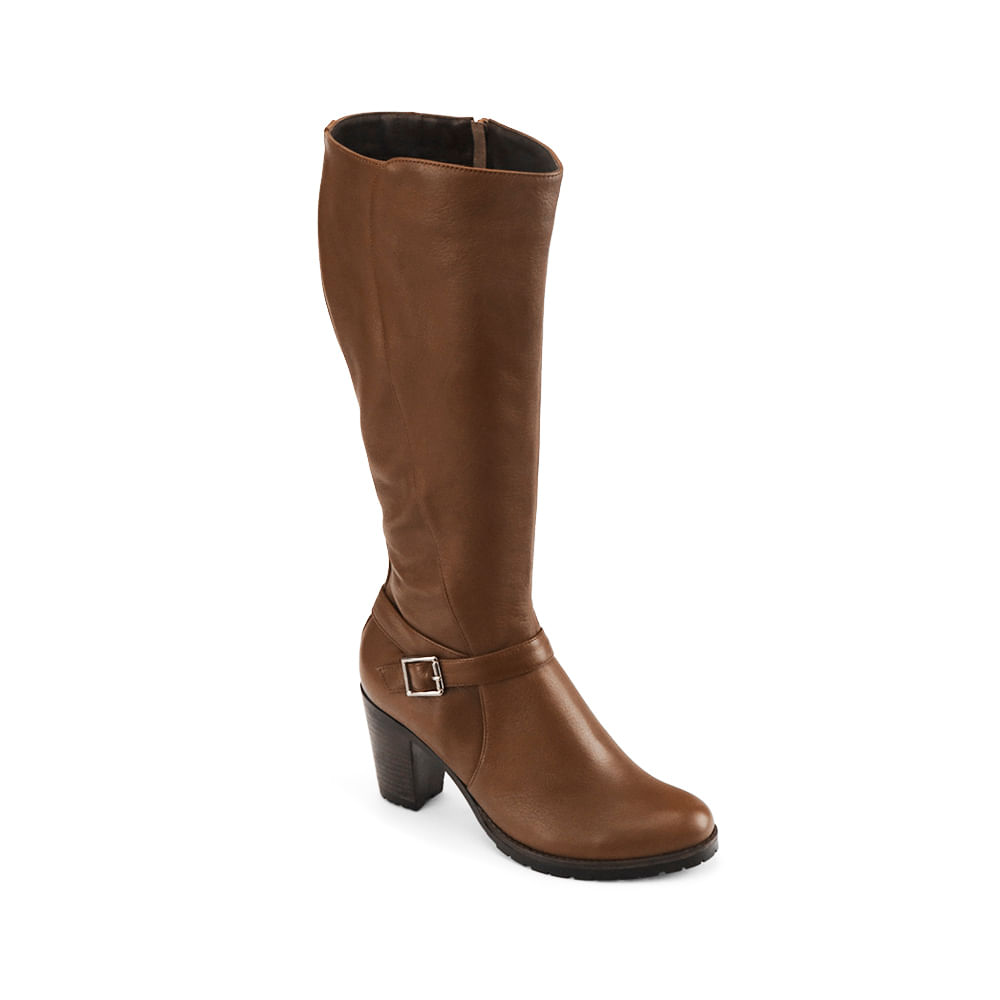 Bota larga dama 100% cuero nacional color tan | Calimod Femme - Calimod  Store