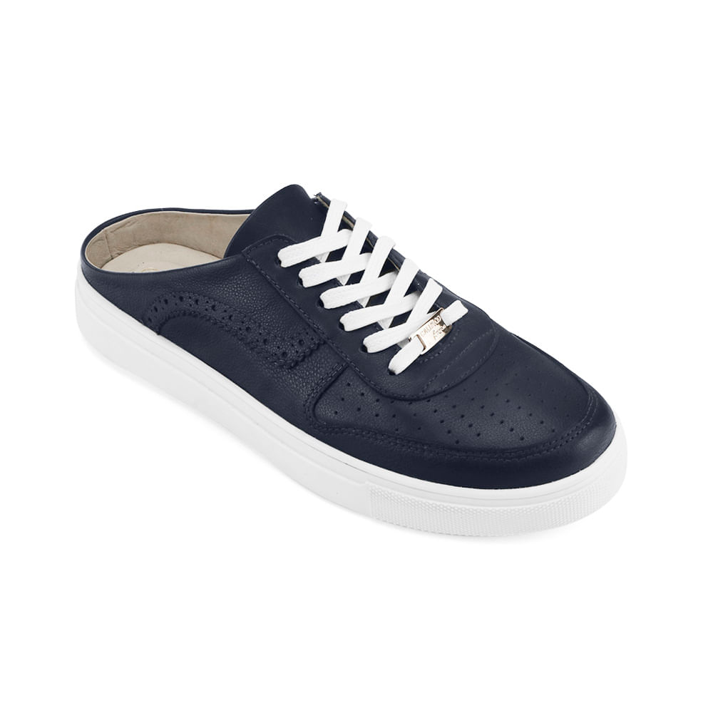 Zapatilla urbana sin talón cuero para dama color azul | Calimod Femme -  Calimod Store